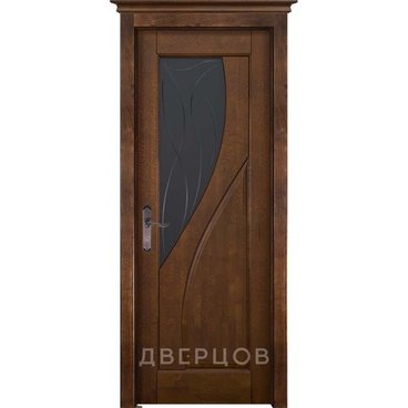 Межкомнатная дверь массив ольхи ОКА Даяна античный орех остеклённая