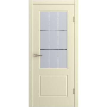 Межкомнатная дверь Патриция жемчуг эмаль со стеклом