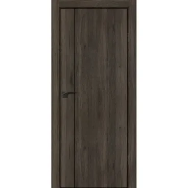 Межкомнатная дверь P-21 дуб тёмный кромка ABS черная молдинг