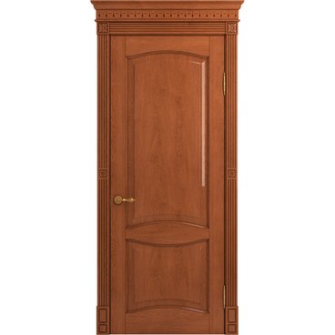 Межкомнатная дверь массив дуба Viporte Классика 2 табачный глянец глухая