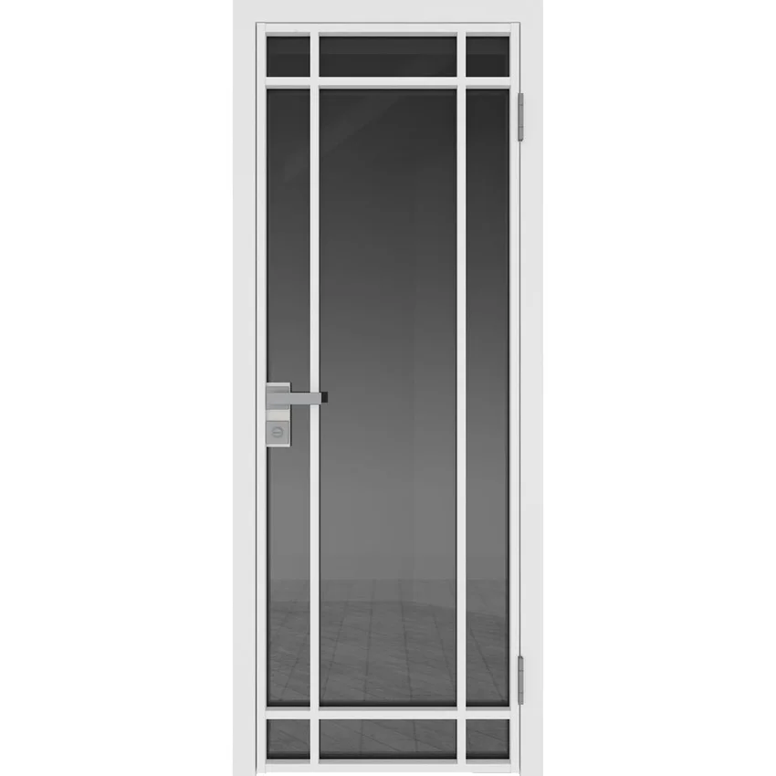 Межкомнатная алюминиевая дверь 5AG белая матовая RAL 9003 остеклённая