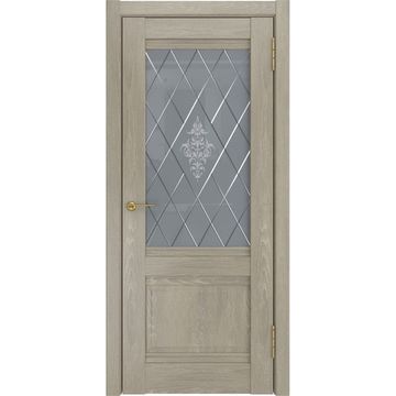 Межкомнатная дверь экошпон Legend ЛУ-52 дуб серый остеклённая