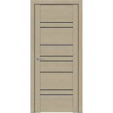 Межкомнатная дверь UniLine Soft touch 30032 софт кремовый с чёрным стеклом