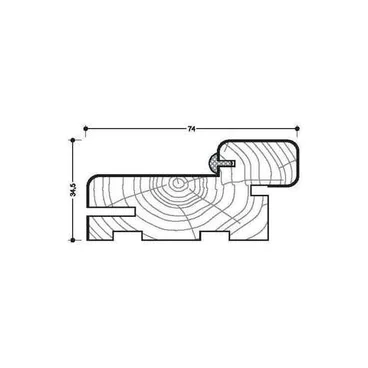 Коробка массив ольхи с уплотнителем ОКА 75 мм