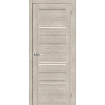 Межкомнатная дверь экошпон Порта-28 cappuccino veralinga остеклённая