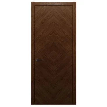 Межкомнатная дверь массив дуба Alvero Флэт-I табачный глухая