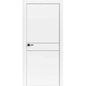 Межкомнатная дверь Light Geometry 4309 белая кромка ABS чёрная глухая