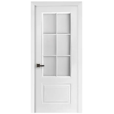 Межкомнатная дверь эмаль Богемия 5 белая остеклённая