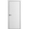 Фото двери Премьер 1 пэт белый чёрная алюминиевая кромка