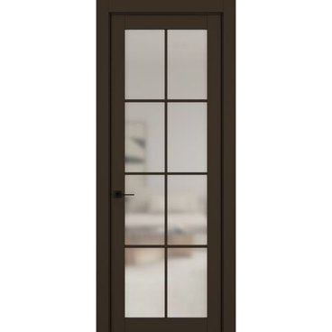 Межкомнатная дверь керамик NC 5 коричневый остеклённая