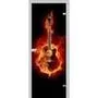 фотография стеклянной двери Акма Guitar с наличниками из экошпона в цвете манхеттен