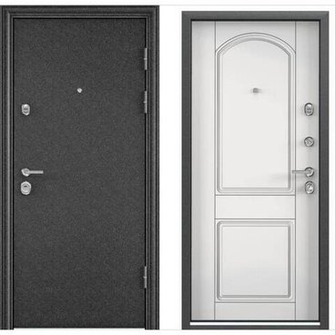 Входная дверь Ultimatum MP чёрный шёлк КВ-8 КТ белый