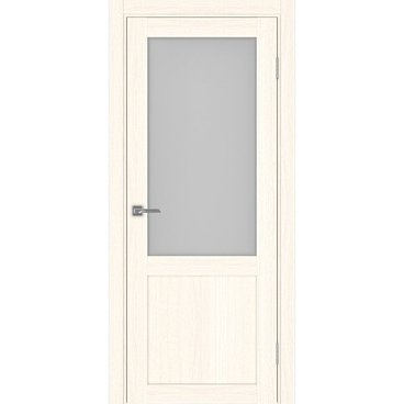 Межкомнатная дверь экошпон Турин 502.21 ясень светлый остеклённая