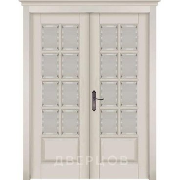 Лондон 1 эмаль слоновая кость распашная двустворчатая остеклённая