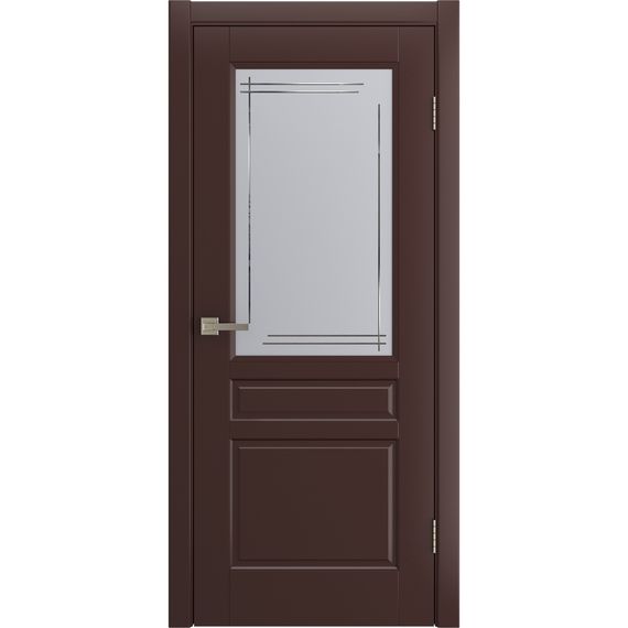 Фото двери Белли коричневая эмаль RAL 8016 со стеклом