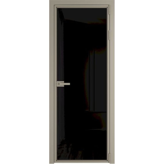 Алюминиевая межкомнатная дверь 1AХ никель матовый остеклённая