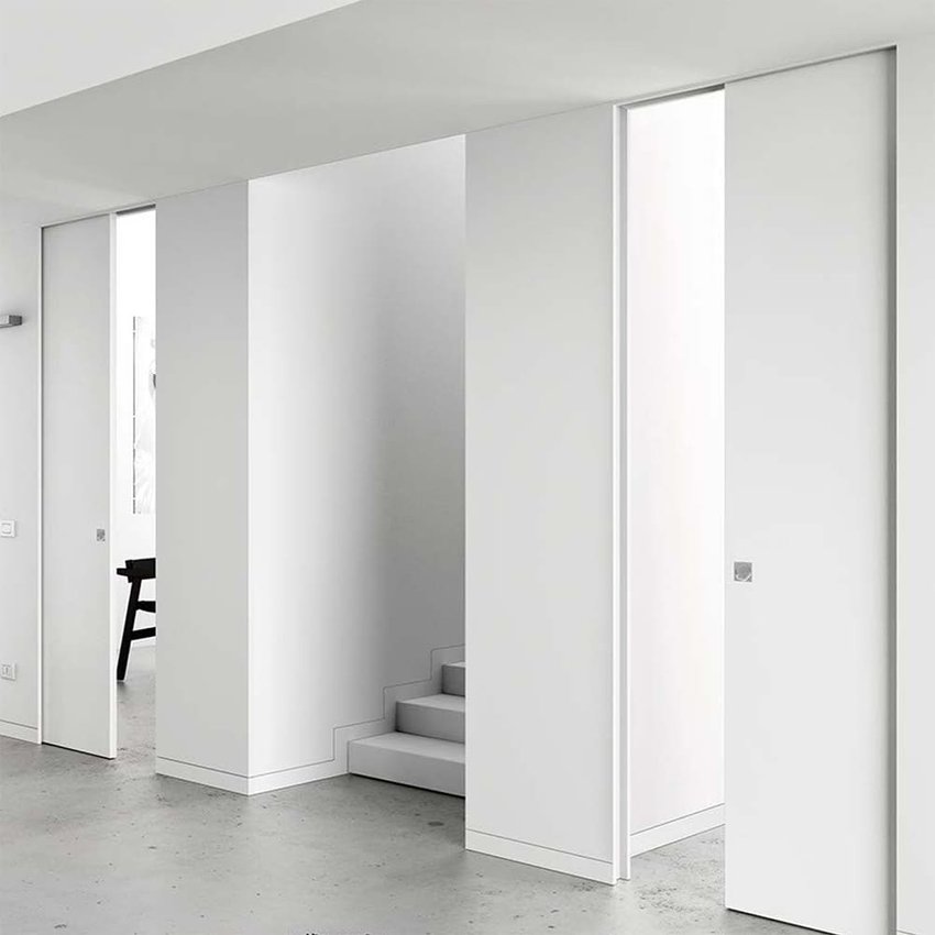 Пенал без обрамления для одностворчатой раздвижной двери Eclisse Syntensis в интерьере