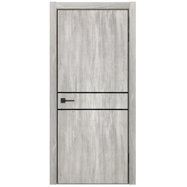 Межкомнатная дверь Терция орех бьянко кромка ABS чёрная