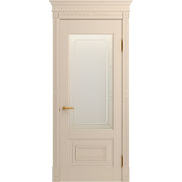 Межкомнатная дверь массив бука Viporte Неаполь ваниль остеклённая