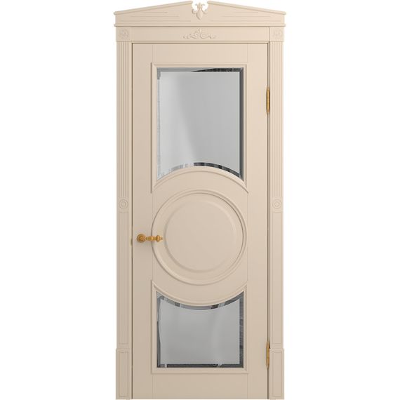 Межкомнатная дверь массив бука Viporte Лацио Амбиенте ваниль остекление 5