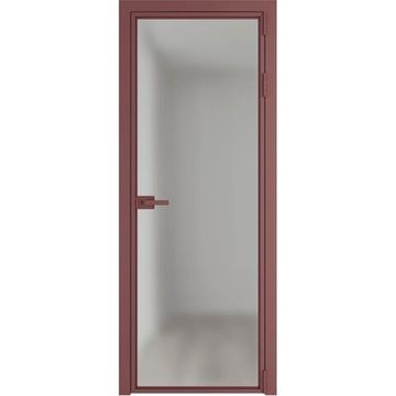Алюминиевая межкомнатная дверь 1AХ красный антрацит остеклённая