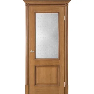 Межкомнатная дверь шпон Шервуд дуб античный стекло классик светлое