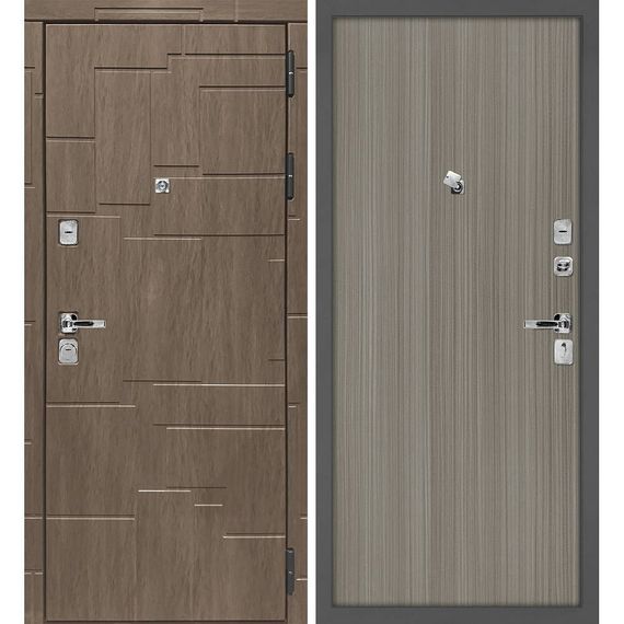 Входная дверь Домино дымчатая луна панель гладкая эвкалипт португальский