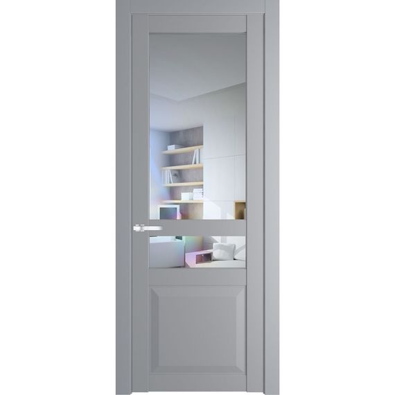 Межкомнатная дверь 1.5.4PD смоки остеклённая