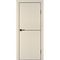 Межкомнатная бежевая дверь ПЭТ P-19 кромка ABS черная молдинг