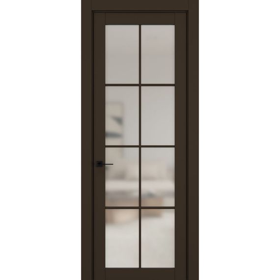 Фото межкомнатной двери керамик NC 5 коричневый остеклённая