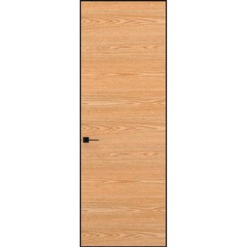 Скрытая дверь шпон дуба горизонт чёрная AL кромка открывание на себя