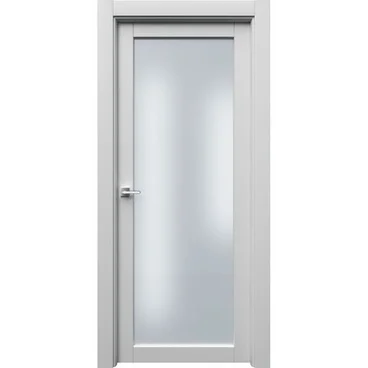 Межкомнатная дверь эмаль Ofram Парнас белая остеклённая