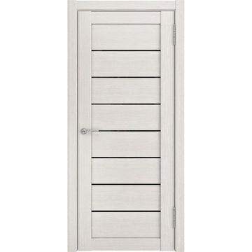 Межкомнатная дверь экошпон Legend ЛУ-7 белёный дуб стекло чёрный триплекс