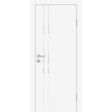 Межкомнатная дверь ПЭТ P-11 белая кромка ABS в цвет полотна со стеклом