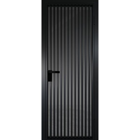 Межкомнатная алюминиевая дверь 11AG чёрная матовая RAL 9005 остеклённая