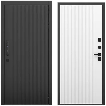 Входная дверь Смарт чёрный силк панель шторм