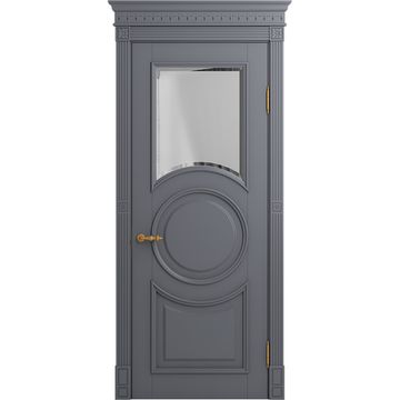 Межкомнатная дверь массив бука Viporte Лацио Амбиенте тауп остекление 1