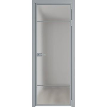 Алюминиевая межкомнатная дверь 4AХ серебро остеклённая