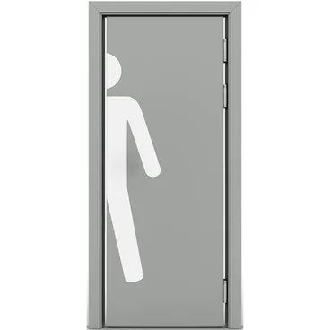Маятниковая влагостойкая дверь серая RAL 7035 глухая MAN