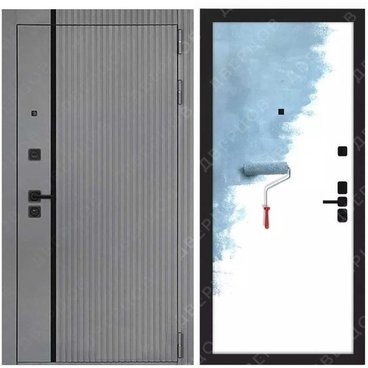 Входная дверь Президент Лайн ПВХ силк титан панель МДФ под покраску