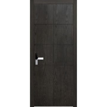 Межкомнатная дверь массив дуба шпон ясеня Флэт-5 винтаж глухая