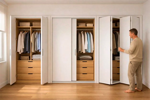 Двери для гардеробных систем: какие механизмы служат дольше всего