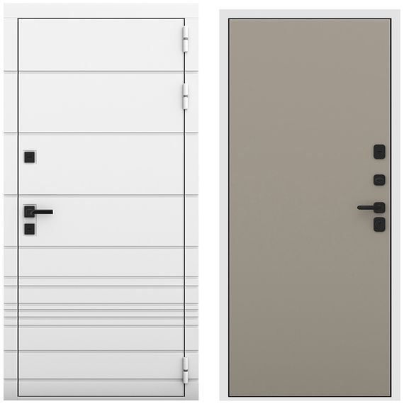 Входная дверь Бионика белый матовый панель гладкая