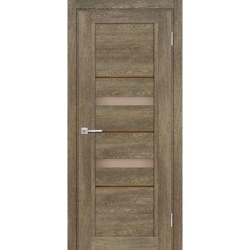 Межкомнатная дверь экошпон Мариам Техно-802 бруно стекло сатинат бронза