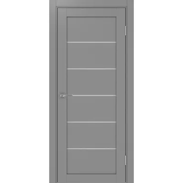 Межкомнатная дверь экошпон Турин 506.12 серый остеклённая