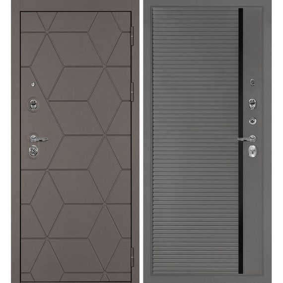 Входная дверь Тетра-181 панель фрезерованная PR-173 серая