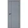Межкомнатная серая дверь ПЭТ P-21 кромка ABS черная молдинг