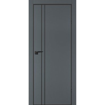 Межкомнатная дверь графит ПЭТ P-20 кромка ABS черная молдинг