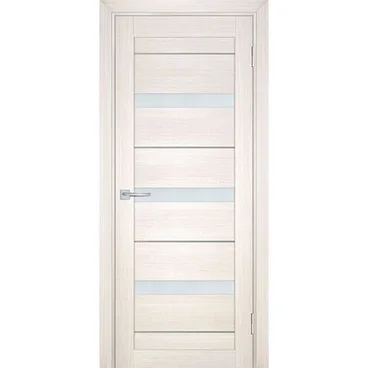 Межкомнатная дверь экошпон Мариам Техно-742 сандал бежевый стекло сатинат белый