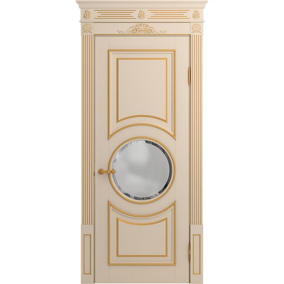 Межкомнатная дверь массив бука Viporte Лацио Амбиенте ваниль патина золото остекление 4